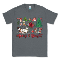 Charcoal Heather merry bright Classic Tee - MaliasSmallBusiness