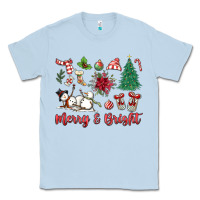 Dusty Blue merry bright Classic Tee - MaliasSmallBusiness