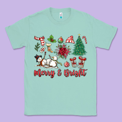Merry Bright Classic Tee Designed By Maliassmallbusiness
