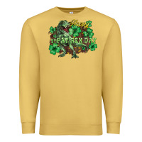 Antique Gold Happy St. Patrick's Day T-Rex Premium Sweatshirt - HowdyJamesFarm