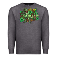 Charcoal Heather Happy St. Patrick's Day T-Rex Premium Sweatshirt - HowdyJamesFarm