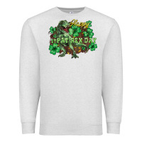 Oatmeal Heather Happy St. Patrick's Day T-Rex Premium Sweatshirt - HowdyJamesFarm