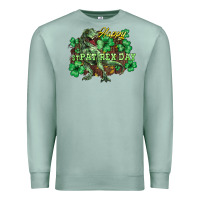 Seafoam Happy St. Patrick's Day T-Rex Premium Sweatshirt - HowdyJamesFarm