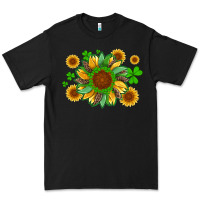 Black st patricks sunflowers with shamrock and glitters with leopard Premium Tee - Artiststas