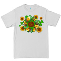 Dove Grey st patricks sunflowers with shamrock and glitters with leopard Premium Tee - Artiststas