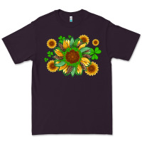 Plum st patricks sunflowers with shamrock and glitters with leopard Premium Tee - Artiststas