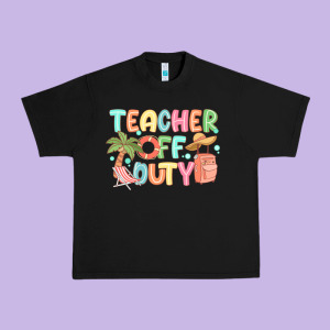 Teacher Off Duty Summer Urban Heavy Tee Designed By Jahusdesignshop
