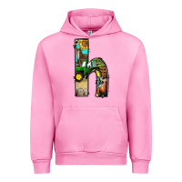 Fuchsia Pink farm life alphabet lowercase letters h Urban Hoodie - BundleAndBundleShop