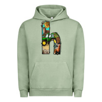 Pigment Oil Green farm life alphabet lowercase letters h Urban Hoodie - BundleAndBundleShop