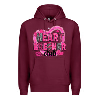 Burgundy Heart breaker club Valentine's Day Premium Hoodie - HowdyJamesFarm