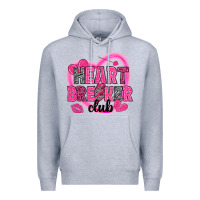 Heather Grey Heart breaker club Valentine's Day Premium Hoodie - HowdyJamesFarm