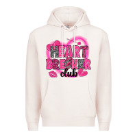 Pale Pink Heart breaker club Valentine's Day Premium Hoodie - HowdyJamesFarm