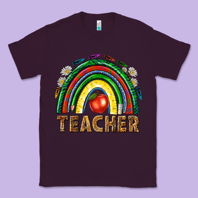 Rainbow Teacher Classic Tee Designed By Nancycooperartshop
