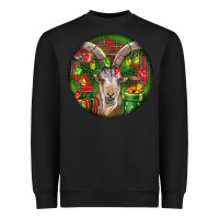 Black Spanish Goat Christmas Ornament Heavyweight Sweatshirt - LillyAllenDesigns