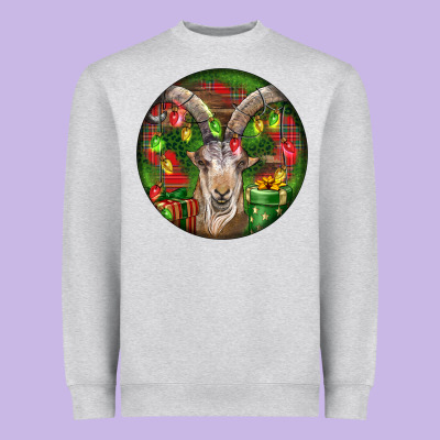 Spanish Goat Christmas Ornament Heavyweight Sweatshirt Designed By Lillyallendesigns