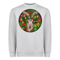 Heather Grey Spanish Goat Christmas Ornament Heavyweight Sweatshirt - LillyAllenDesigns