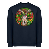 Navy Spanish Goat Christmas Ornament Heavyweight Sweatshirt - LillyAllenDesigns