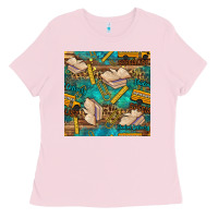 Bubblegum Pink student delivery specialist seamless pattern Ladies Tee - BundleAndBundleShop