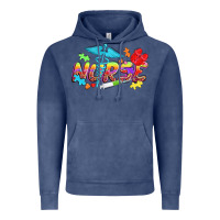 Vintage Denim Autism Nurse Vintage Hoodie - NancyCooperArtShop