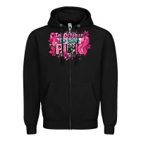 Black In October we wear pink Cancer Awareness Zipper Hoodie - HowdyJamesFarm