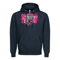 Navy In October we wear pink Cancer Awareness Zipper Hoodie - HowdyJamesFarm