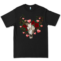 Black valentine's bull skull Premium Tee - AdoDesignShop