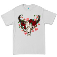 Dove Grey valentine's bull skull Premium Tee - AdoDesignShop