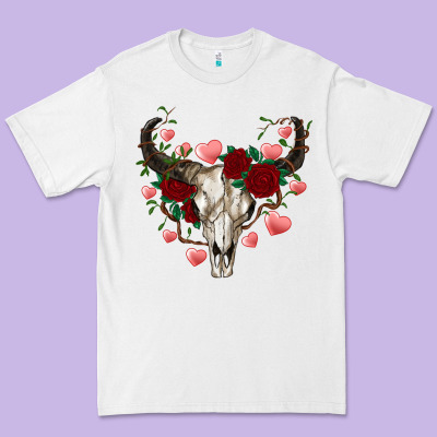 Valentine's Bull Skull Premium Tee Designed By Adodesignshop