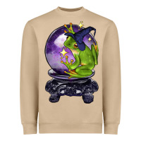 Mushroom Halloween Frog With Crystal Ball Heavyweight Sweatshirt - LillyAllenDesigns