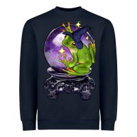 Navy Halloween Frog With Crystal Ball Heavyweight Sweatshirt - LillyAllenDesigns