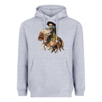 Heather Grey Midilli little Cowboy kid rodeo Heavyweight Hoodie - HowdyJamesFarm