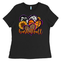 Black basketball hearts Ladies Tee - Jasminsmagicworld