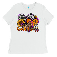 White basketball hearts Ladies Tee - Jasminsmagicworld