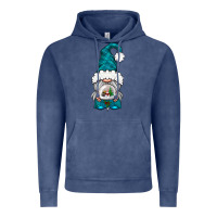 Vintage Denim winter gnome with snow globe Vintage Hoodie - NancyCooperArtShop