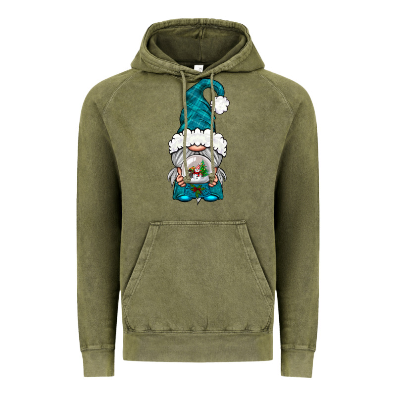 Winter Gnome With Snow Globe Vintage Hoodie by NancyCooperArtShop | Teevron
