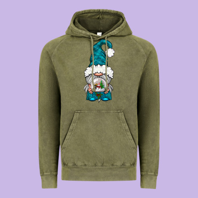 Winter Gnome With Snow Globe Vintage Hoodie Designed By Nancycooperartshop