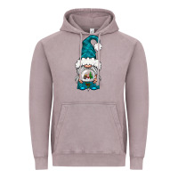Vintage Zinc winter gnome with snow globe Vintage Hoodie - NancyCooperArtShop