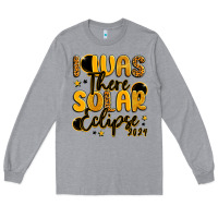 Heather Grey i was there solar eclipse 2024 Long Sleeve Tee - LillyAllenDesigns