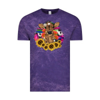 Cloud Purple baby cow flower Vintage Tee - NancyCooperArtShop