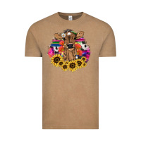 Vintage Coffee baby cow flower Vintage Tee - NancyCooperArtShop