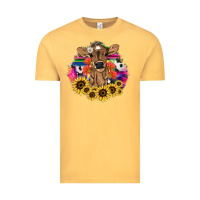 Vintage Mustard baby cow flower Vintage Tee - NancyCooperArtShop
