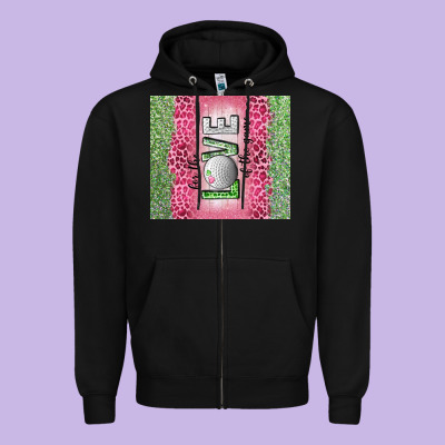 For The Love Of The Game With Golf Tumbler Tbs Zipper Hoodie Designed By Tumblerdesignbyshophia