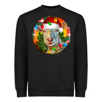 Black Saanen Goat Christmas Heavyweight Sweatshirt - LillyAllenDesigns