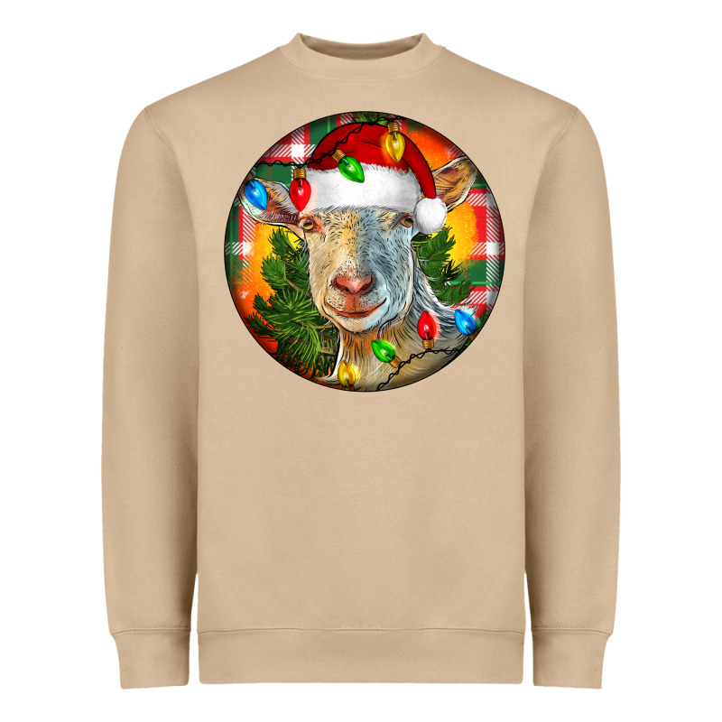 Saanen Goat Christmas Heavyweight Sweatshirt by LillyAllenDesigns | Teevron