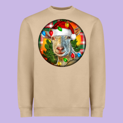 Saanen Goat Christmas Heavyweight Sweatshirt Designed By Lillyallendesigns