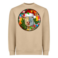 Mushroom Saanen Goat Christmas Heavyweight Sweatshirt - LillyAllenDesigns