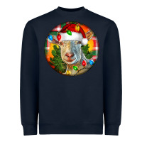 Navy Saanen Goat Christmas Heavyweight Sweatshirt - LillyAllenDesigns