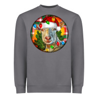 Storm Saanen Goat Christmas Heavyweight Sweatshirt - LillyAllenDesigns