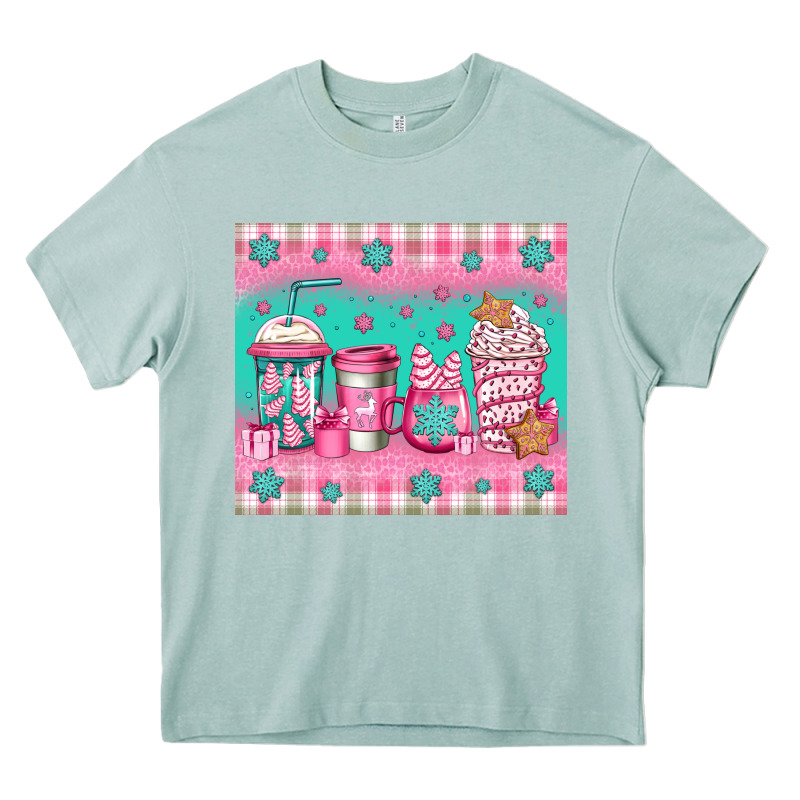 Pink Christmas Coffee Heavy Core Tee by Jasminsmagicworld | Teevron