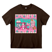 Chocolate Brown pink christmas coffee Heavy Core Tee - Jasminsmagicworld